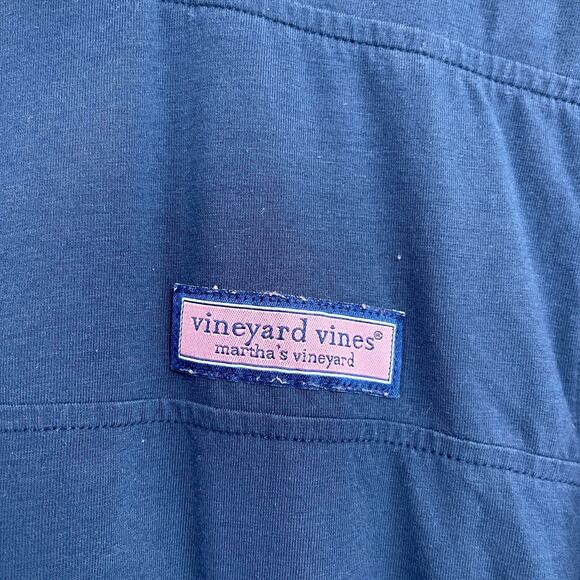 Vineyard Vines Edgartown Mock Neck 1/4 Zip Shep Shirt Blue Pima Mens Small - Picture 3 of 6